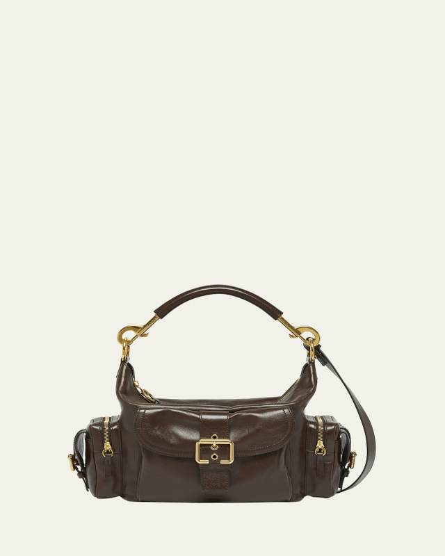 Camera Bag Medium in Natural Shiny Calfskin
